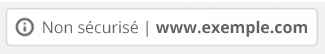 exemple de site non sécurisé dans Google Chrome